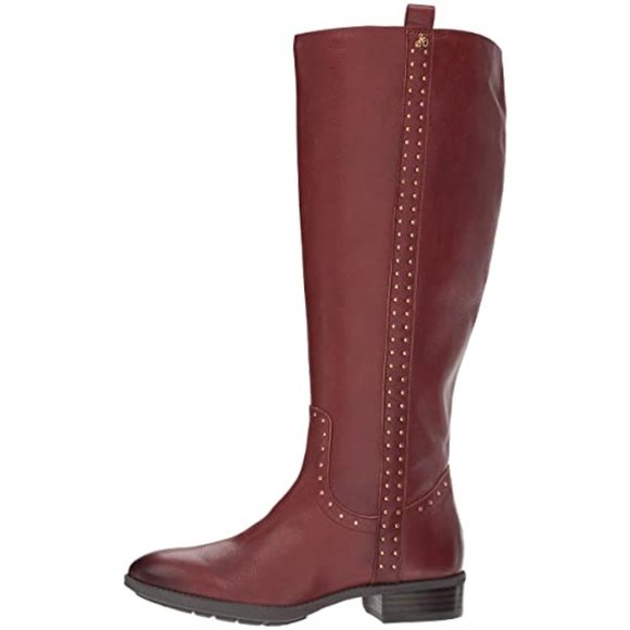 SAM EDELMAN Leather “Prina” Red Riding Boots NEW - Picture 4 of 7